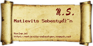 Matievits Sebestyén névjegykártya